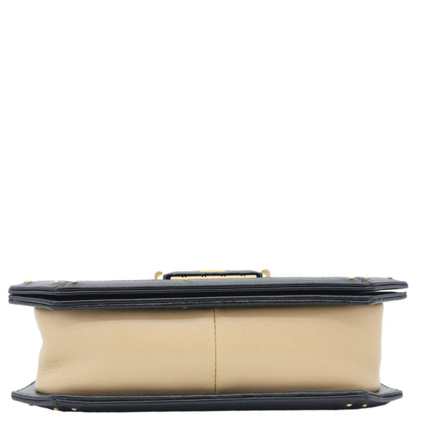 CHANEL Octagon CC Clasp Flap Medium Quilted Leather Crossbody Bag Beige