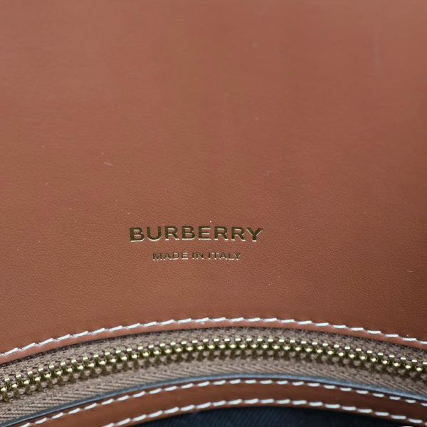 BURBERRY Medium Title Vintage Check Canvas Top Handle Shoulder Bag Beige