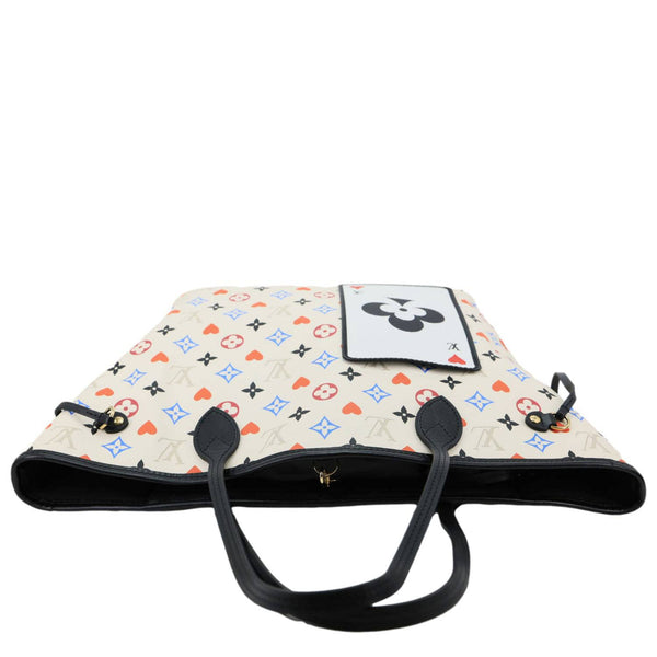 LOUIS VUITTON Game On Neverfull MM Monogram Canvas Tote Bag White