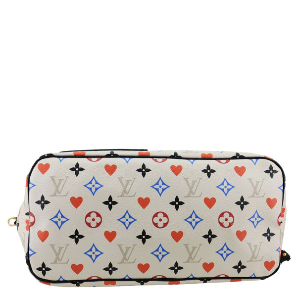 LOUIS VUITTON Game On Neverfull MM Monogram Canvas Tote Bag White