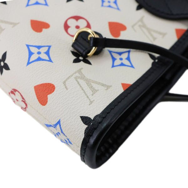 LOUIS VUITTON Game On Neverfull MM Monogram Canvas Tote Bag White