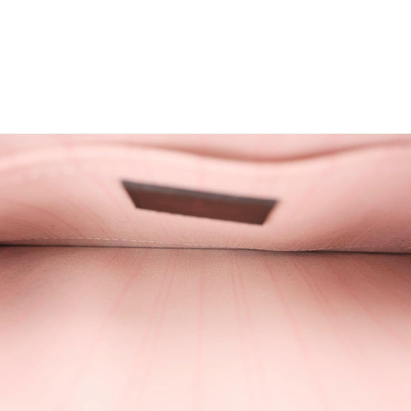 LOUIS VUITTON Neverfull Damier Ebene Wristlet Pouch Rose Ballerine