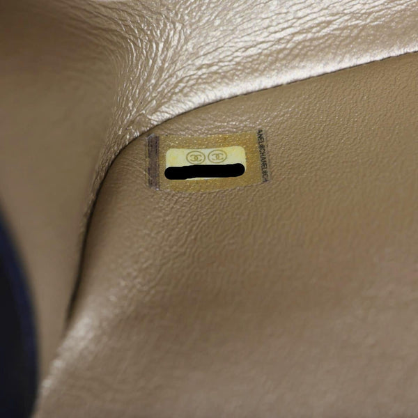 CHANEL Octagon CC Clasp Flap Medium Quilted Leather Crossbody Bag Beige
