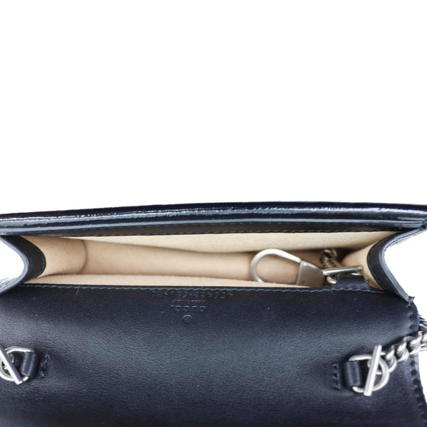 GUCCI Dionysus Super Mini GG Monogram Velvet Crossbody Bag Blue 476432