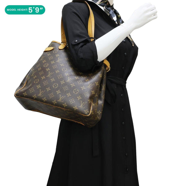 LOUIS VUITTON Batignolles Vertical Monogram Canvas Tote Bag Brown