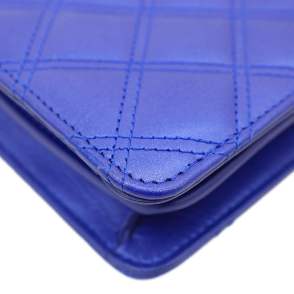 CHANEL CC Quilted Leather Crossbody Phone Holder Blue