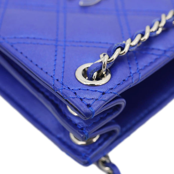 CHANEL CC Quilted Leather Crossbody Phone Holder Blue