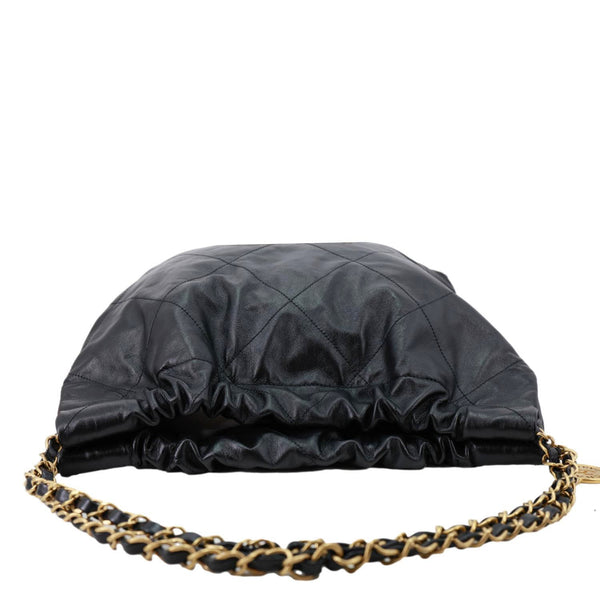CHANEL 22 Large Quilted Calfskin Leather Hobo Bag Black