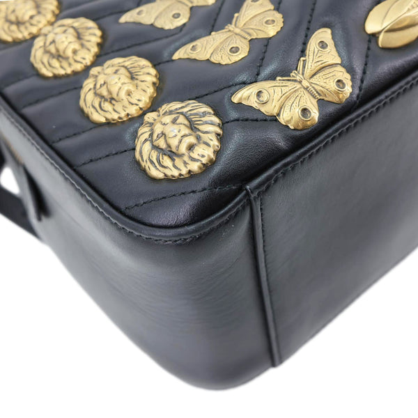 GUCCI GG Marmont Animal Studs Leather Backpack Black 476671