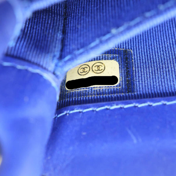 CHANEL CC Quilted Leather Crossbody Phone Holder Blue