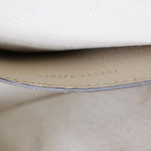 GUCCI Horsebit 1955 Flap Small GG Supreme Canvas Shoulder Bag Beige 658574