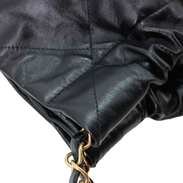 CHANEL 22 Large Quilted Calfskin Leather Hobo Bag Black