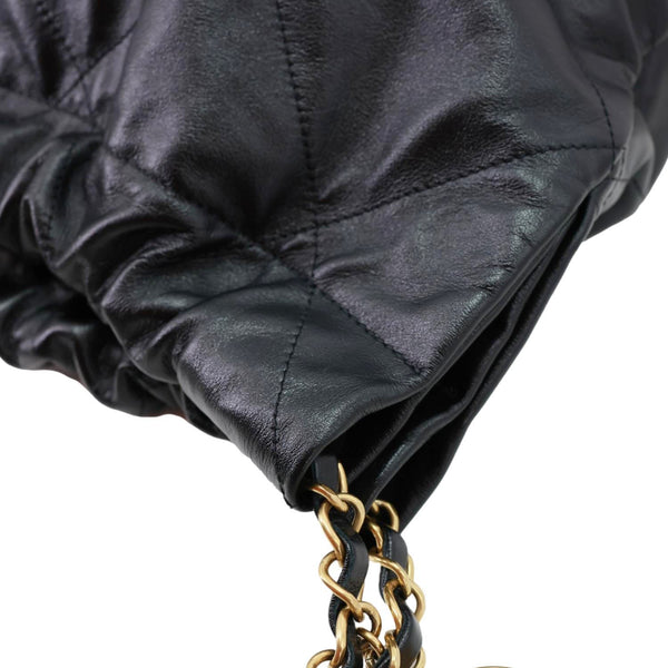 CHANEL 22 Large Quilted Calfskin Leather Hobo Bag Black