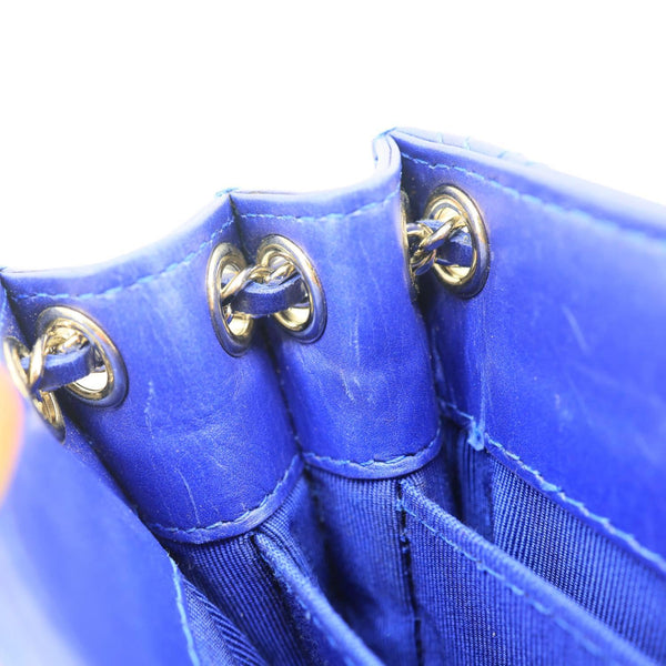 CHANEL CC Quilted Leather Crossbody Phone Holder Blue