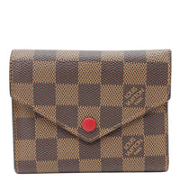 LOUIS VUITTON Victorine Damier Ebene Wallet Brown