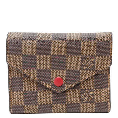 LOUIS VUITTON Victorine Damier Ebene Wallet Brown