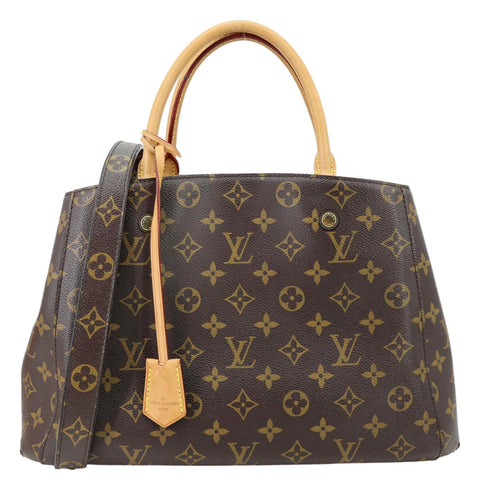 LOUIS VUITTON Montaigne Monogram Canvas Shoulder Bag Brown