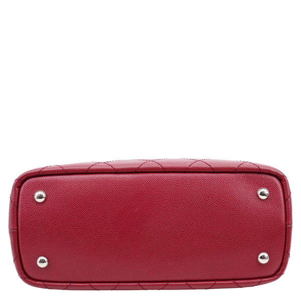 CHANEL Shopping Fever Quilted Caviar Leather Tote Bag Maroon