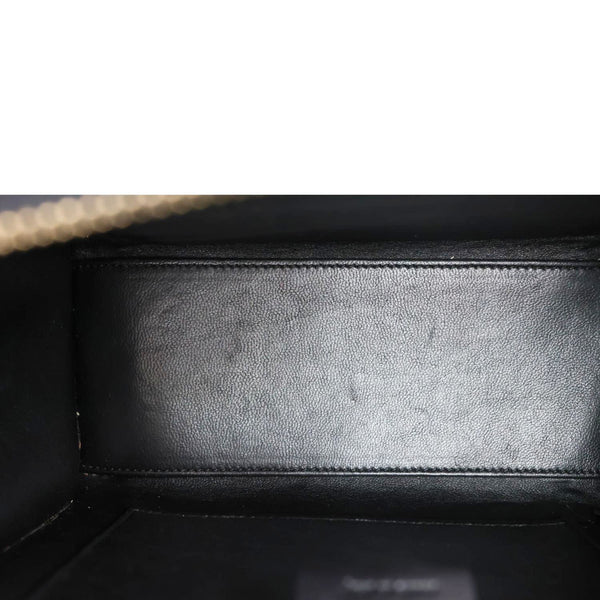 CELINE Nano Luggage Tweed Leather Tote Crossbody Bag Black