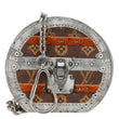 LOUIS VUITTON Micro Boite Chapeau Transformed Monogram Time Trunks Coin Purse Silver