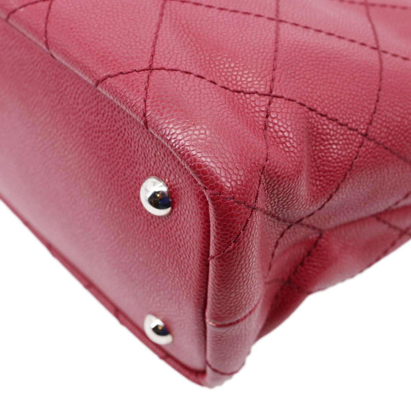 CHANEL Shopping Fever Quilted Caviar Leather Tote Bag Maroon