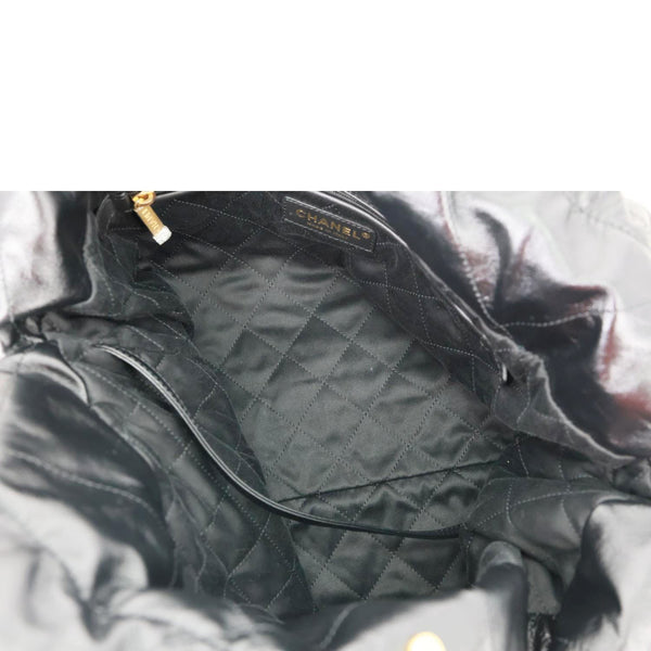 CHANEL 22 Large Quilted Calfskin Leather Hobo Bag Black