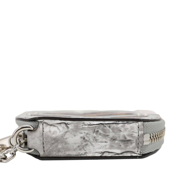 LOUIS VUITTON Micro Boite Chapeau Transformed Monogram Time Trunks Coin Purse Silver