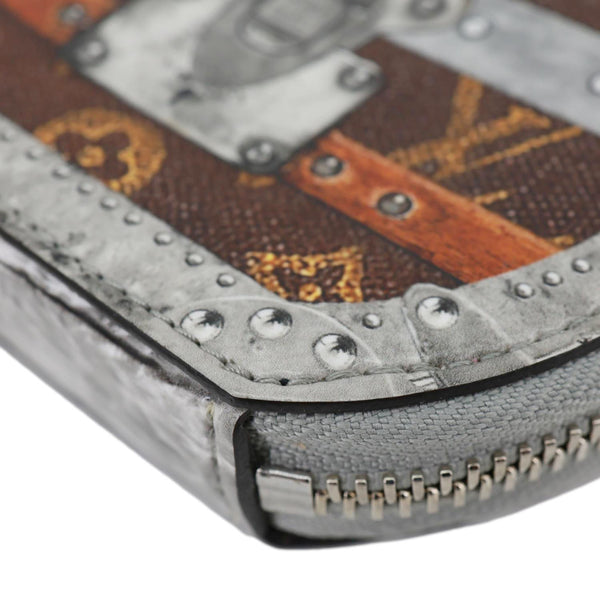LOUIS VUITTON Micro Boite Chapeau Transformed Monogram Time Trunks Coin Purse Silver