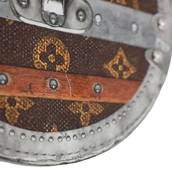 LOUIS VUITTON Micro Boite Chapeau Transformed Monogram Time Trunks Coin Purse Silver