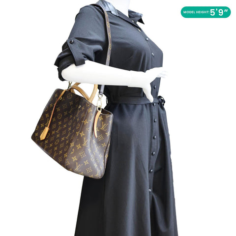 LOUIS VUITTON Montaigne Monogram Canvas Shoulder Bag Brown