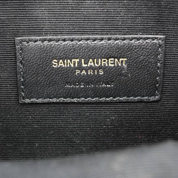 YVES SAINT LAURENT Large Bill Monogram Grain De Poudre Pouch Beige