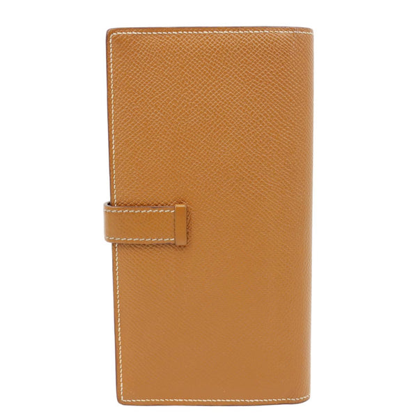 HERMES Bearn Epsom Leather Long Wallet Brown