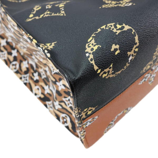 LOUIS VUITTON Onthego Jungle GM Giant Monogram Canvas Tote Shoulder Bag Black