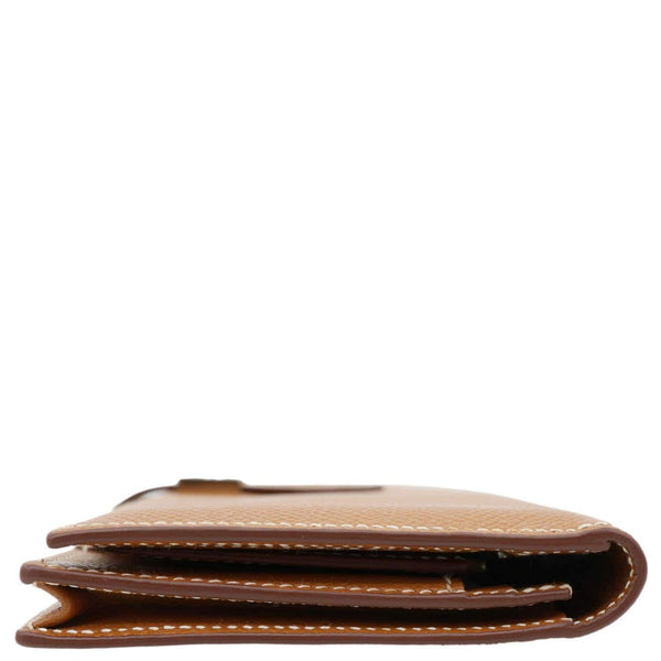 HERMES Bearn Epsom Leather Long Wallet Brown