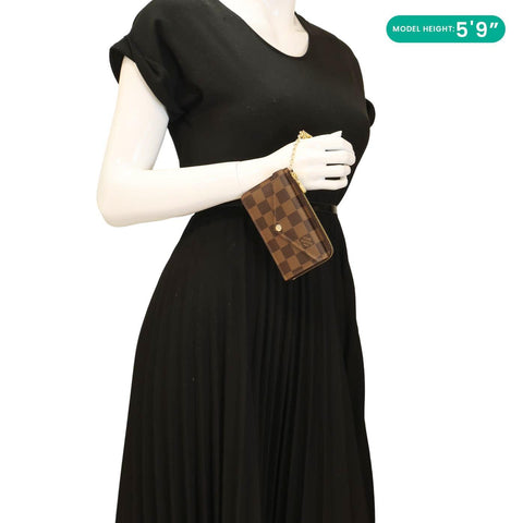 LOUIS VUITTON Recto Verso Damier Ebene Card Holder Brown