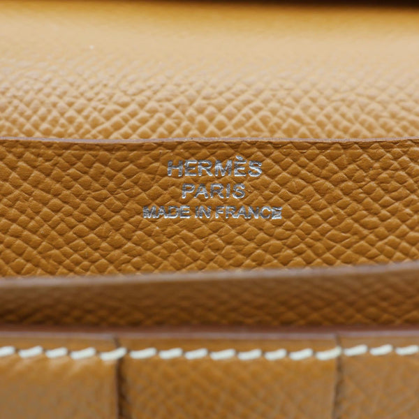 HERMES Bearn Epsom Leather Long Wallet Brown