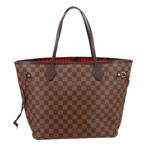 LOUIS VUITTON Neverfull MM Damier Ebene Tote Bag Brown