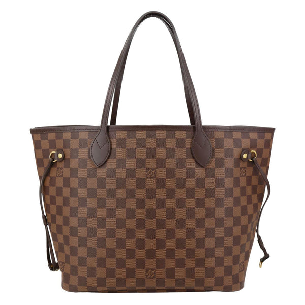 LOUIS VUITTON Neverfull MM Damier Ebene Tote Bag Brown