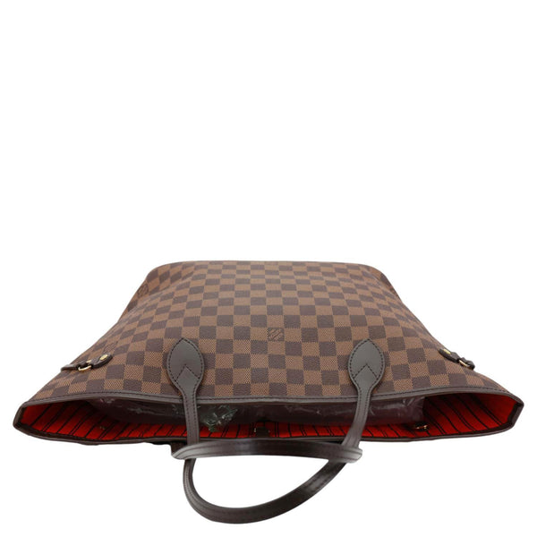 LOUIS VUITTON Neverfull MM Damier Ebene Tote Bag Brown