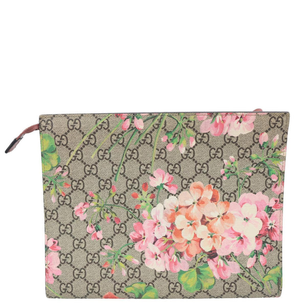 GUCCI GG Supreme Monogram Blooms Large Cosmetic Case Dry Rose 430268