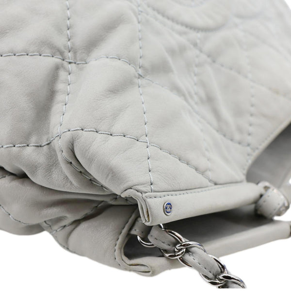 CHANEL CC Sea Hit Quilted Calfskin Leather Tote Bag Grey