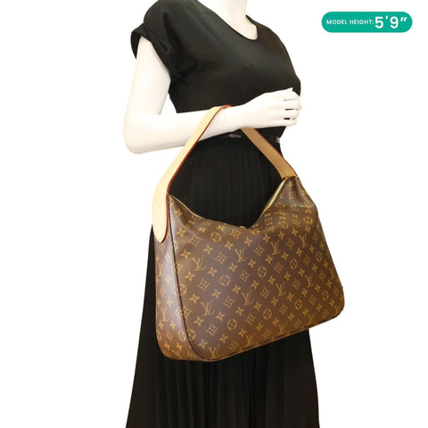 LOUIS VUITTON Slouchy MM Monogram Canvas Hobo Bag Brown
