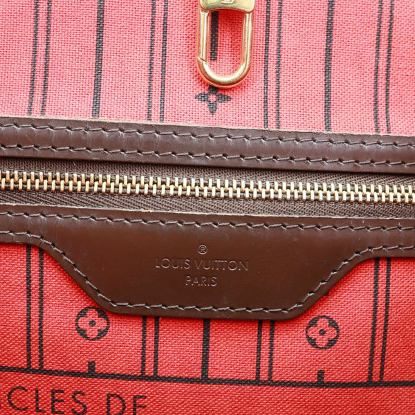 LOUIS VUITTON Neverfull GM Damier Ebene Tote Bag Brown