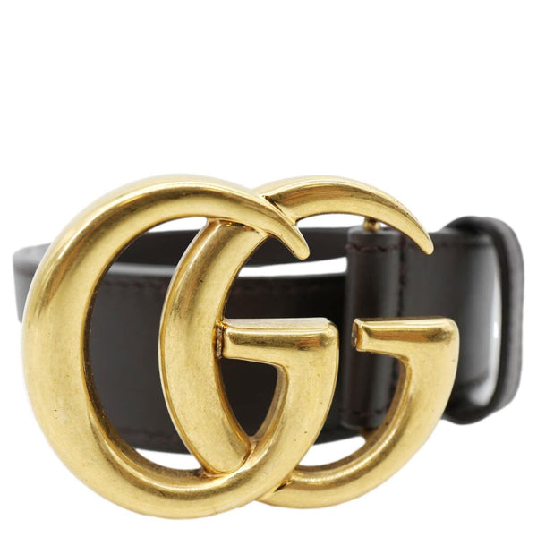 GUCCI GG Buckle Marmont Thin Leather Belt  Black 414516 Size 75/30