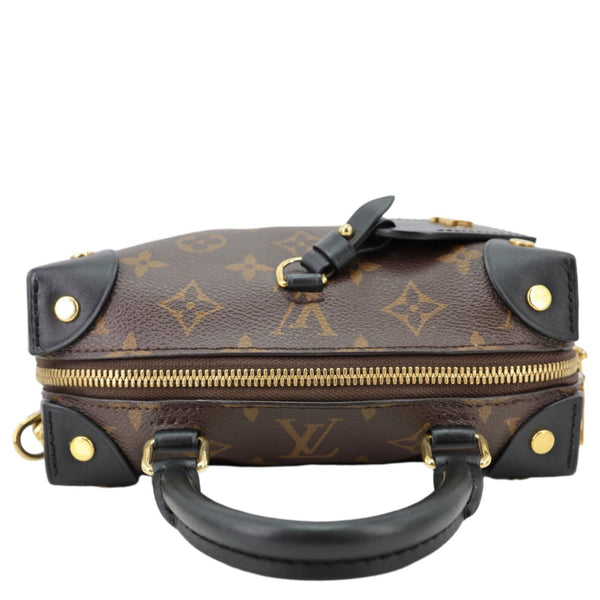 LOUIS VUITTON Petite Malle Souple Monogram Canvas Shoulder Bag Black