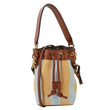 FENDI Mon Tresor Mini Raffia Canvas Bucket Bag Brown