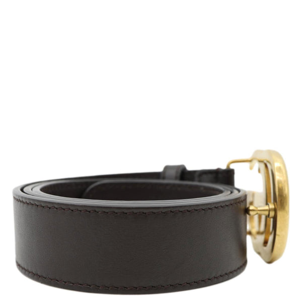 GUCCI GG Buckle Marmont Thin Leather Belt  Black 414516 Size 75/30