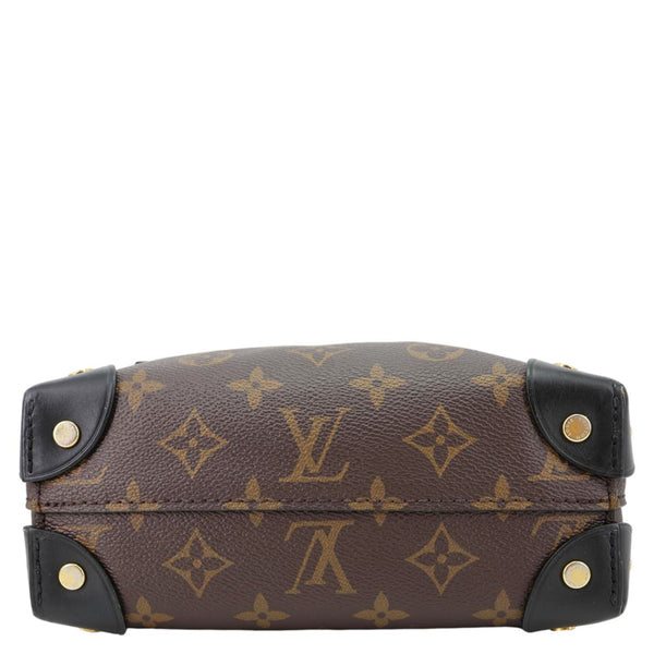 LOUIS VUITTON Petite Malle Souple Monogram Canvas Shoulder Bag Black