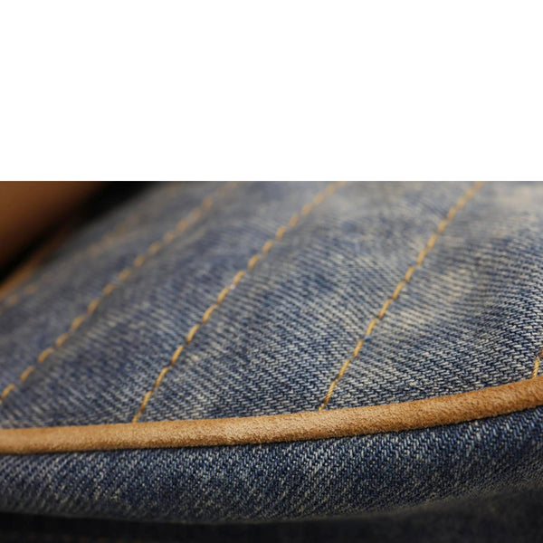 YVES SAINT LAURENT Signature Niki Medium Denim Chain Crossbody Bag Blue