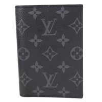 LOUIS VUITTON Monogram Eclipse Canvas Passport Cover Black